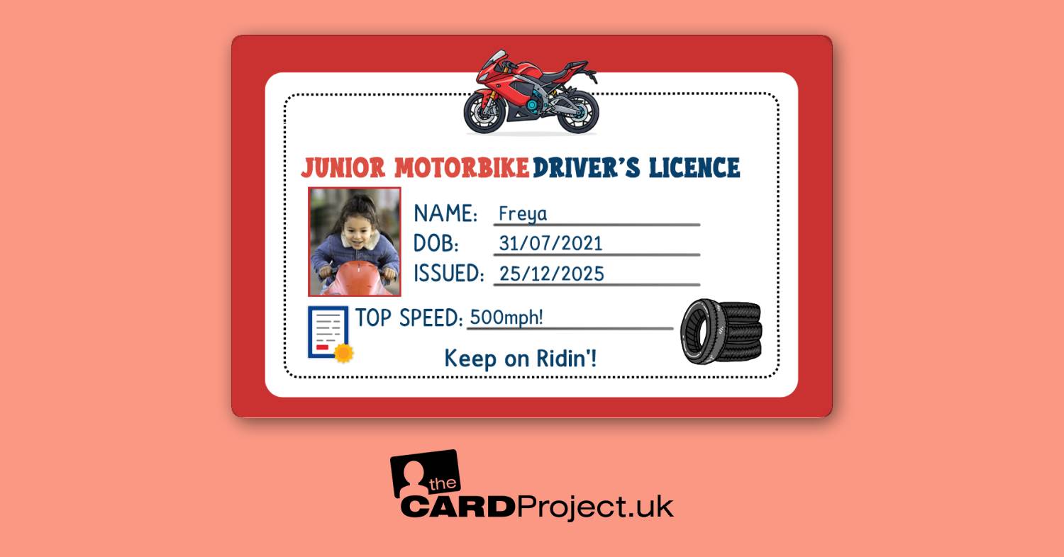 Motorbike Drivers Licence for kids